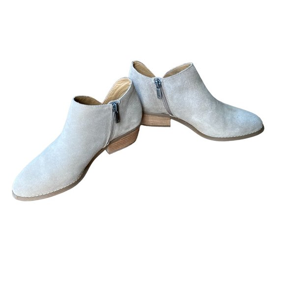 Lucky Brand womens Fenley Suede Ankle Booties Size 7M tan taupe - Picture 6 of 6